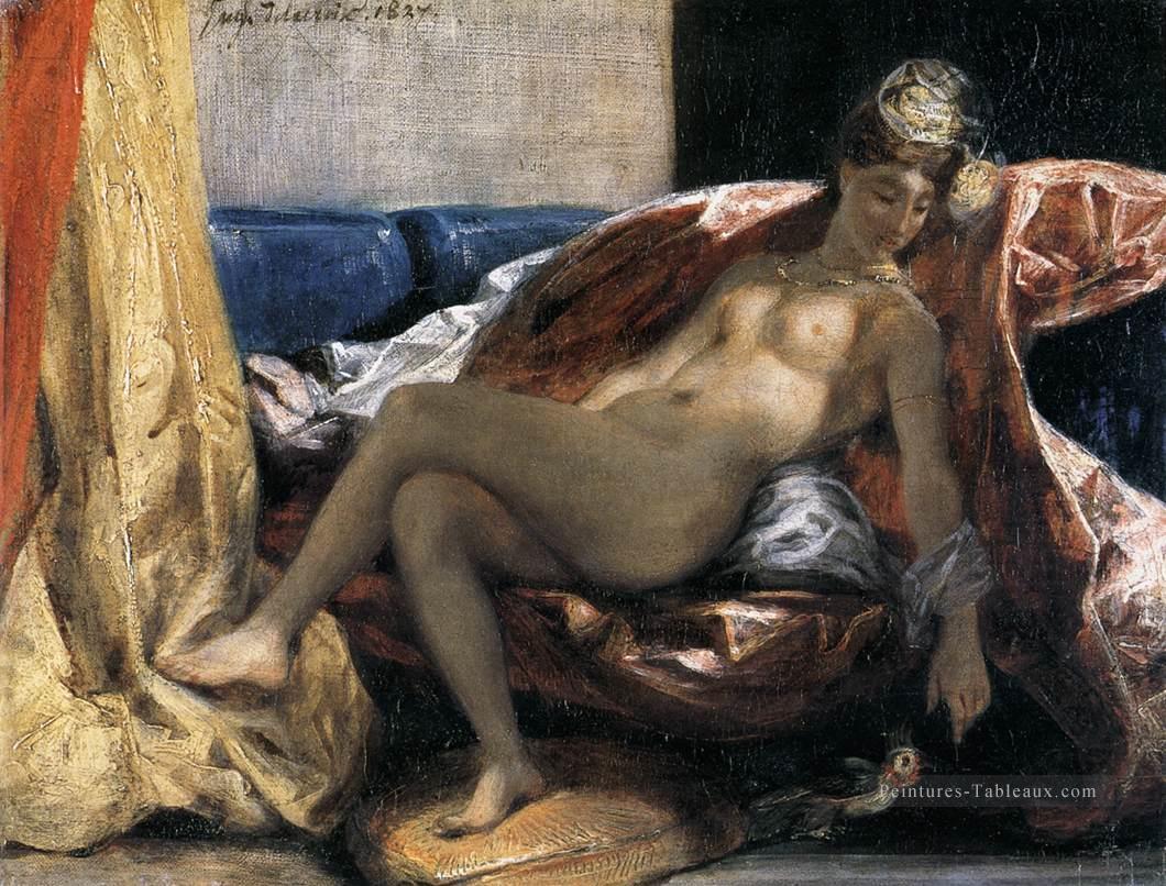 Femme au perroquet romantique Eugène Delacroix Peintures à l'huile